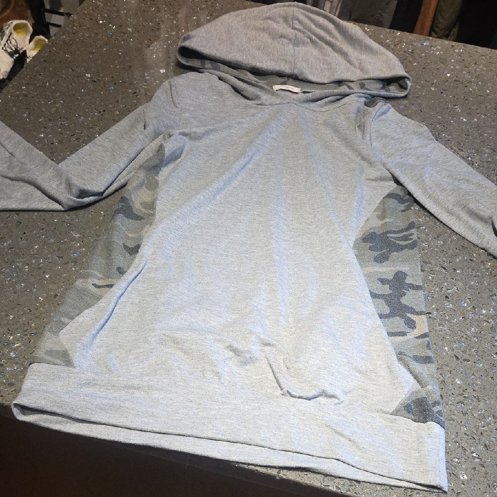 12 PM By Mon Ami Gray Camouflage Hoodie